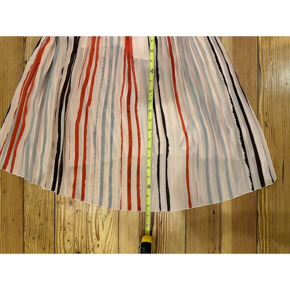 ASOS Multicolor Pleated Spaghetti Strap Button Closure Belted Lined Midi Dress - Picture 9 of 11